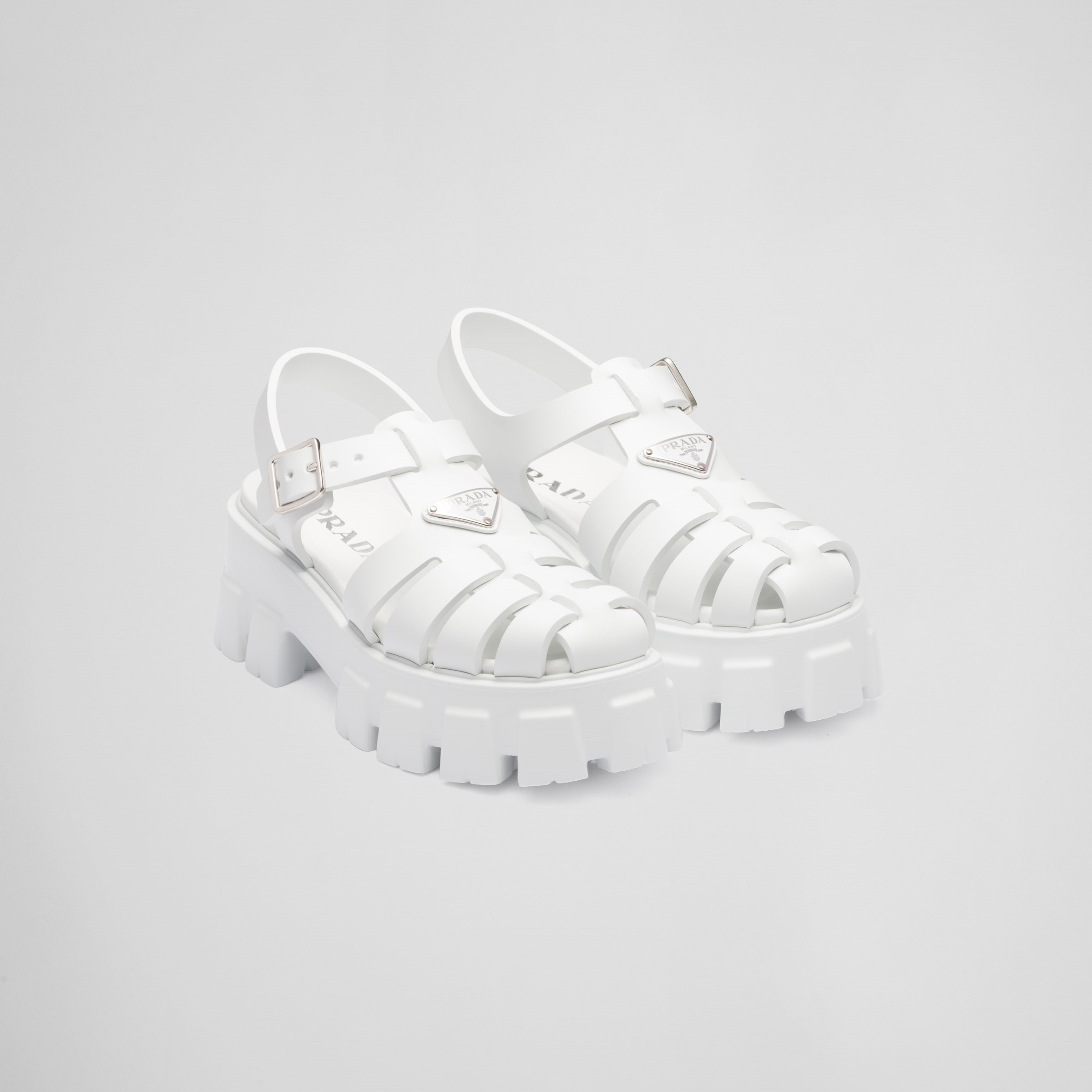 RUBBER MONOLITH SANDALS, WHITE