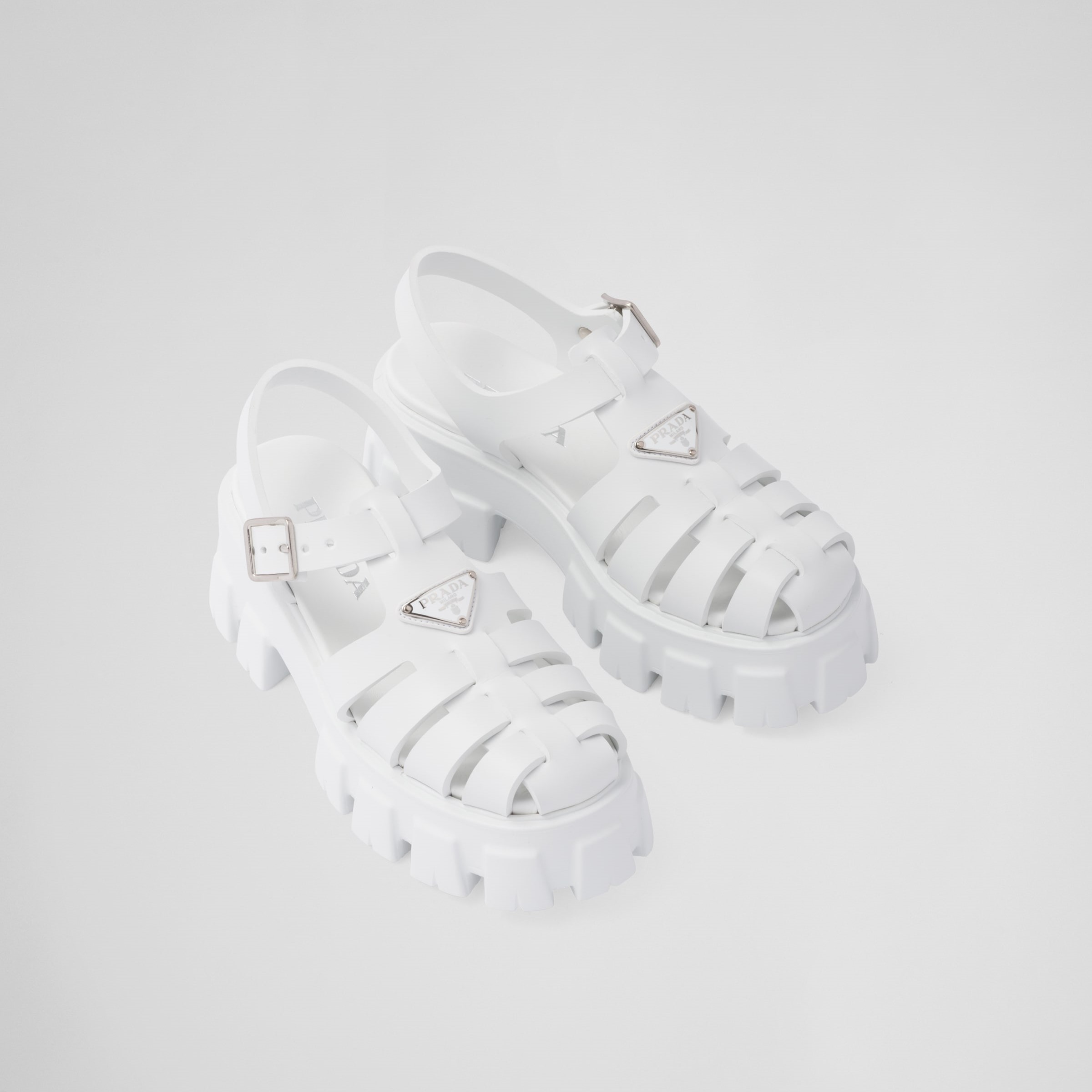 RUBBER MONOLITH SANDALS, WHITE