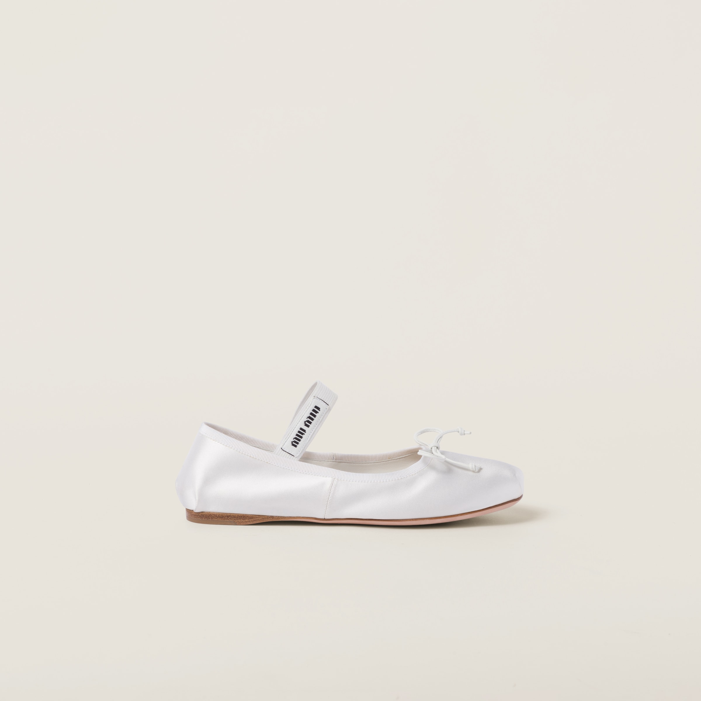 SATIN BALLERINAS, WHITE