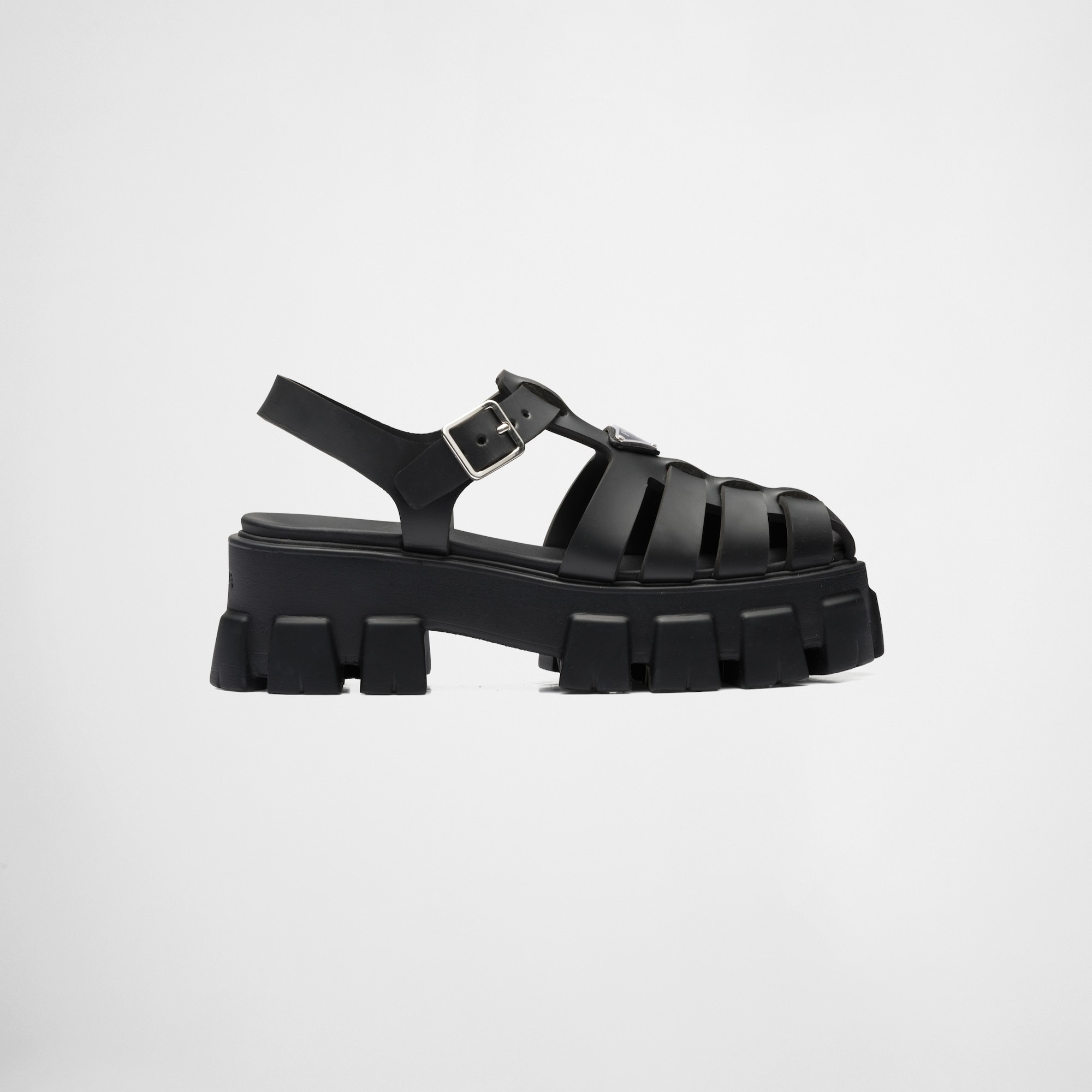 RUBBER MONOLITH SANDALS, BLACK