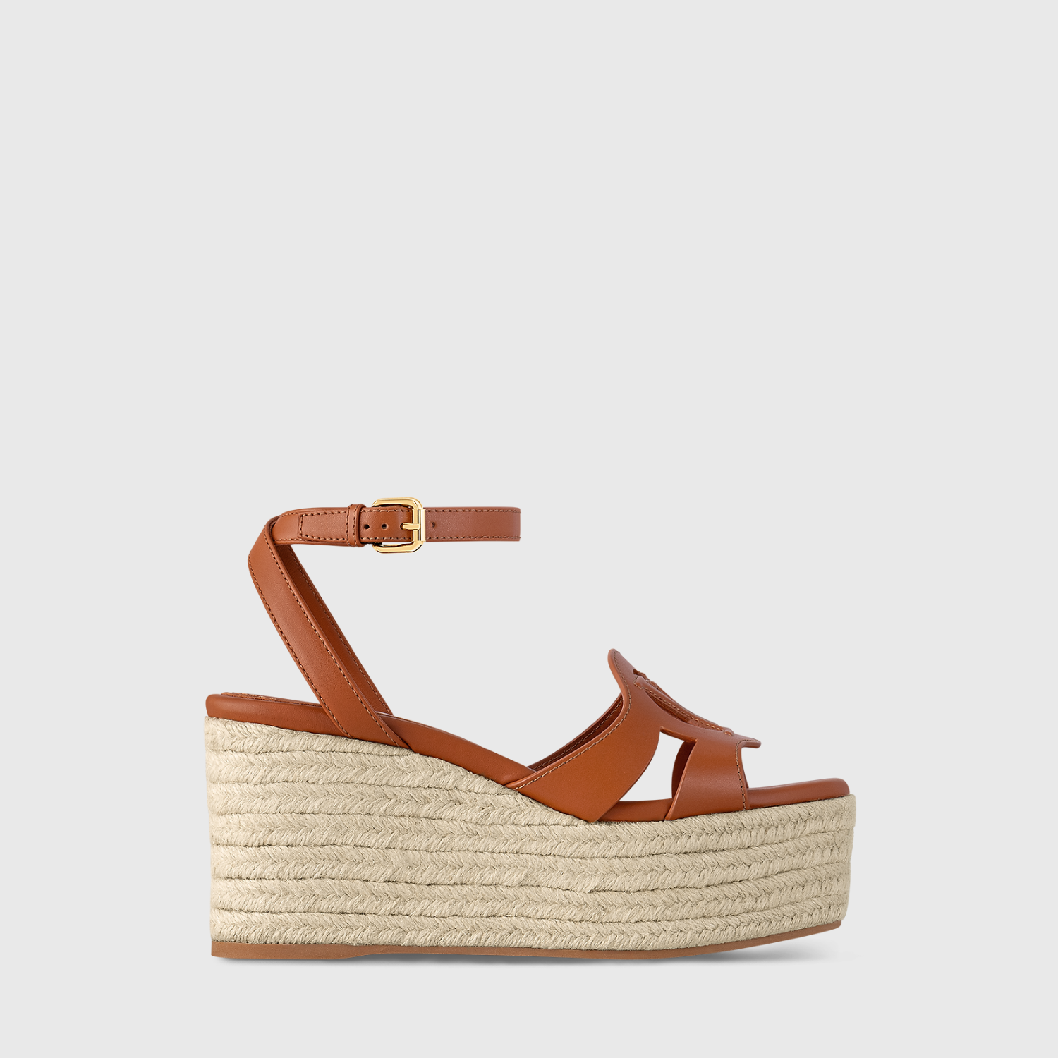 LV ISOLA WEDGE SANDAL, COGNAC – 4CM