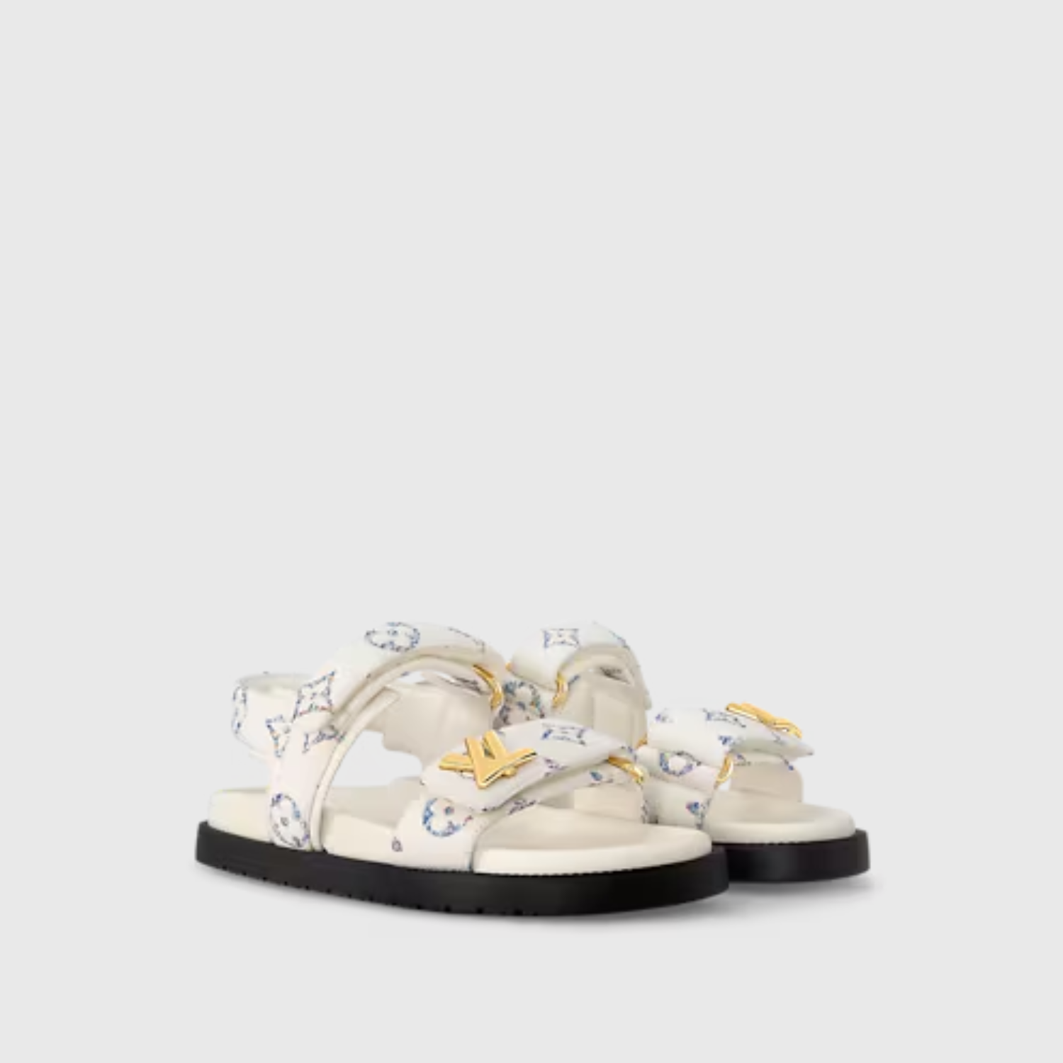 LV SUNSET FLAT COMFORT SANDAL, WHITE